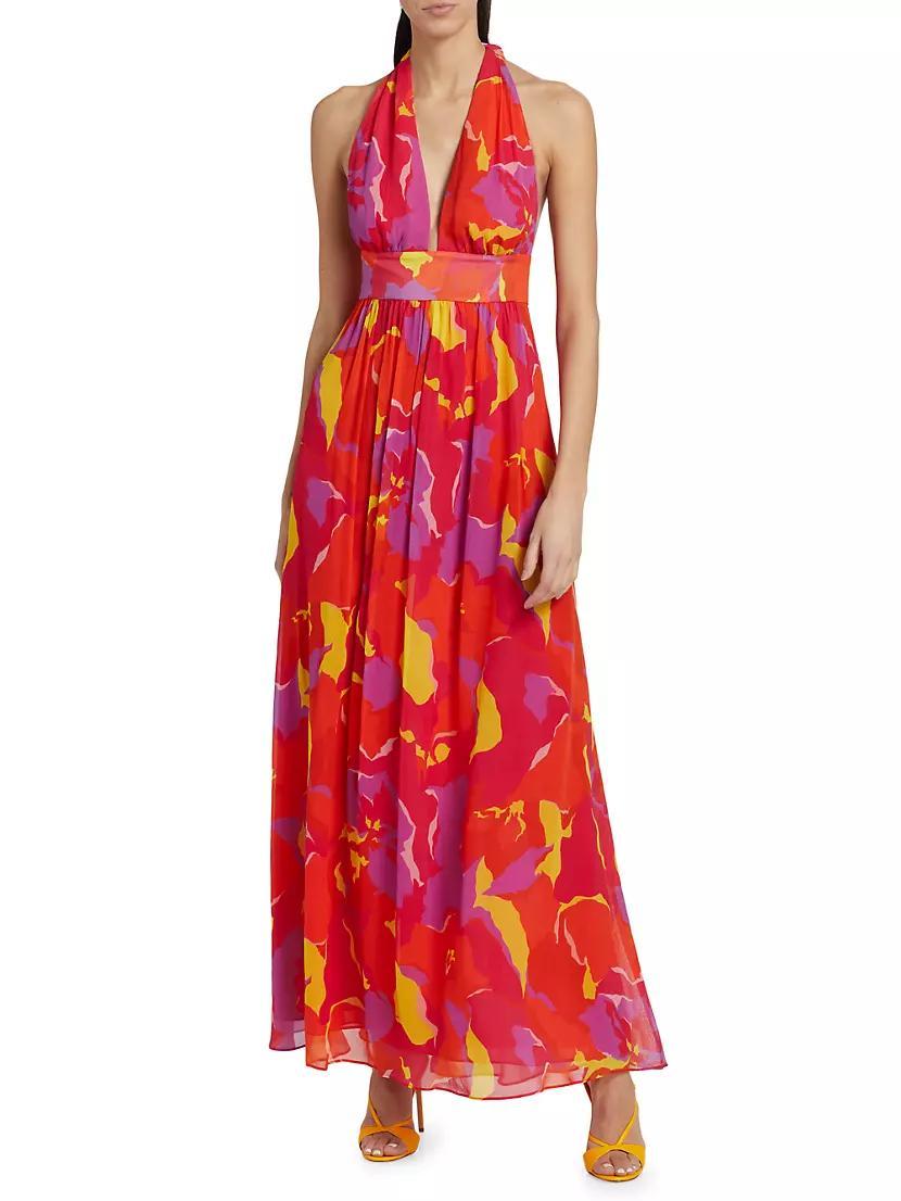 Susie Floral Halter Maxi Dress Product Image