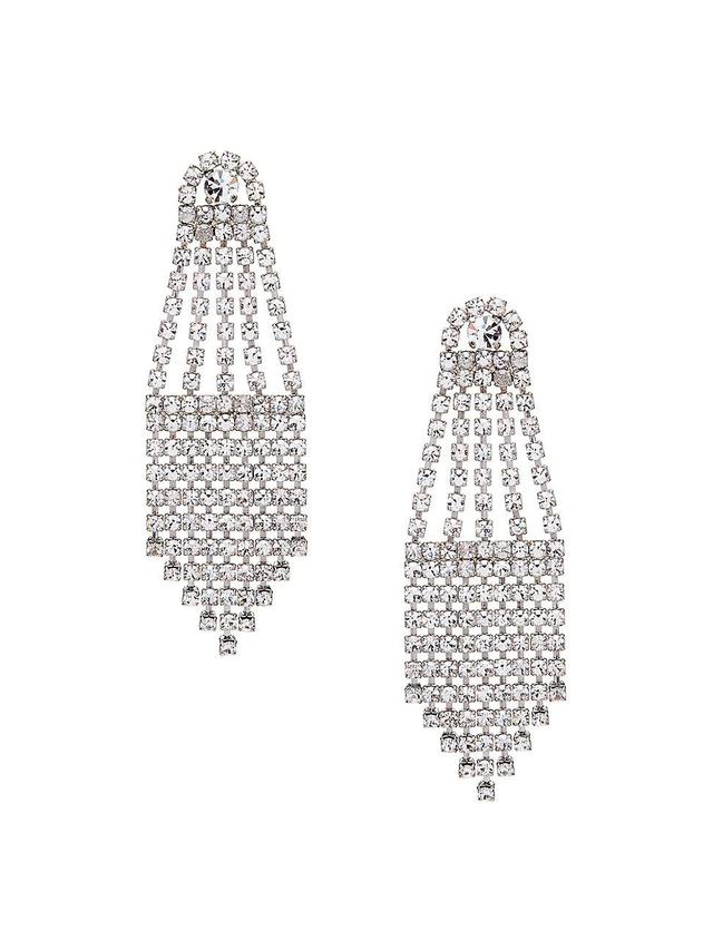 Womens Silvertone & Glass Crystal Drop Earrings Product Image