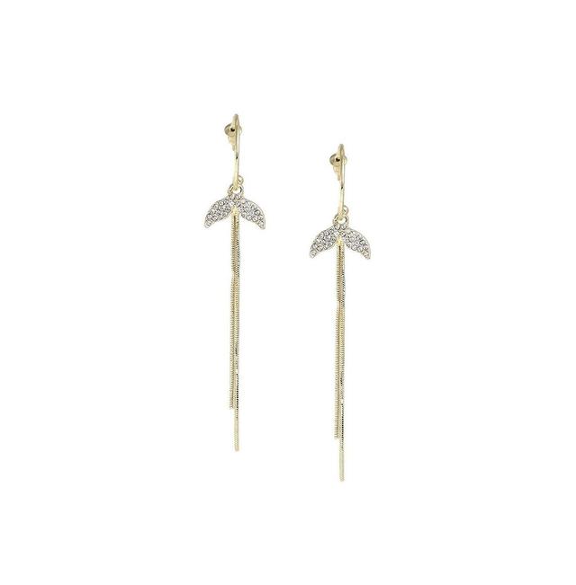 Sohi Womens White Sleek Drop Earrings Product Image