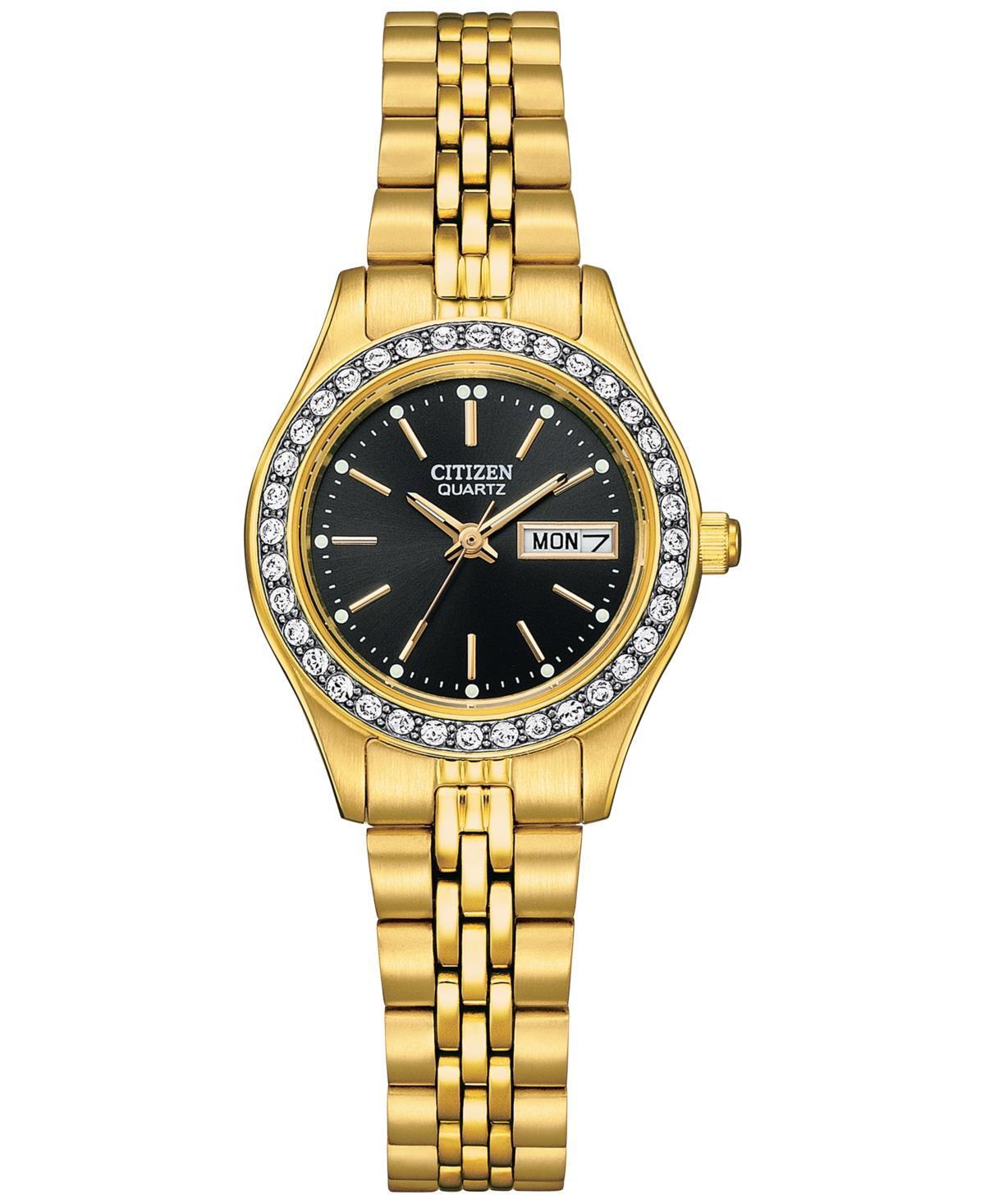 Citizen Womens Crystal Accent Goldtone Stainless Steel Watch - EQ0532-55E Product Image