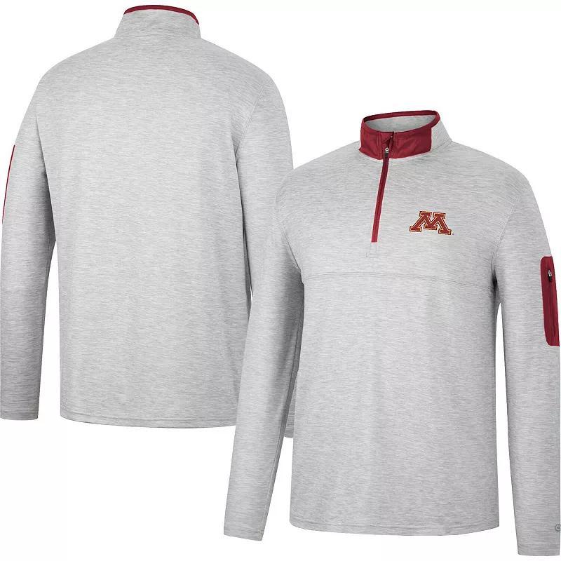 Mens Colosseum Heathered Gray/Maroon Minnesota Golden Gophers Country Club Windshirt Quarter-Zip Jacket Product Image