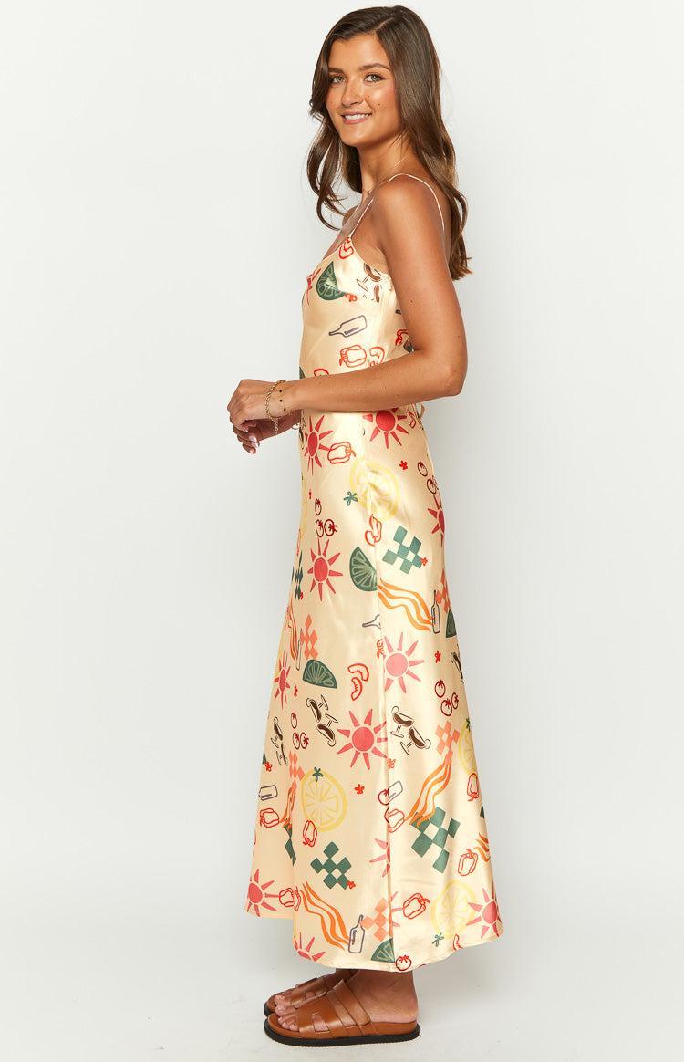 Renesmee Golden Escape Yellow Print Maxi Dress Product Image