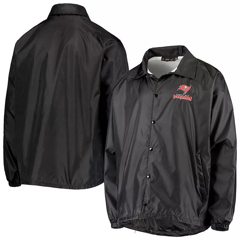 Mens Black Tampa Bay Buccaneers Coaches Classic Raglan Full-Snap Windbreaker Jacket Product Image