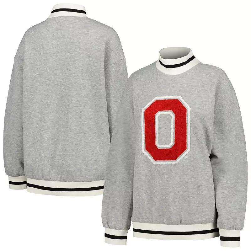 Womens Gameday Couture Ash Ohio State Buckeyes In It To Win It Sporty Mock Neck Pullover Sweatshirt Product Image