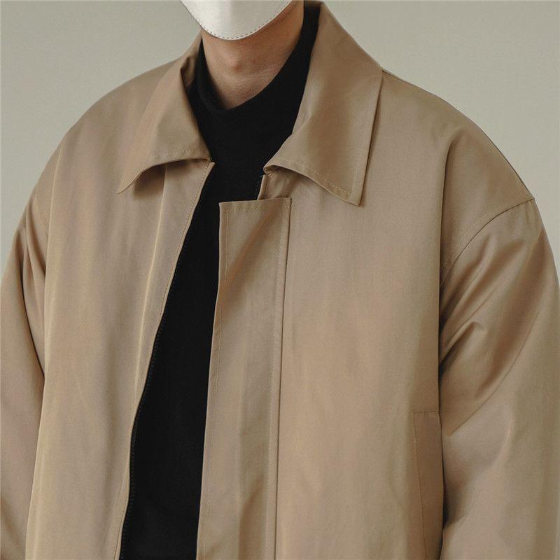 Collar Plain Zip Jacket Product Image