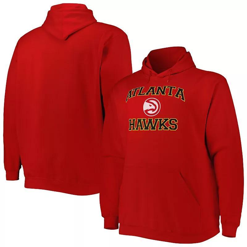 Mens Red Atlanta Hawks Big and Tall Heart and Soul Pullover Hoodie Product Image