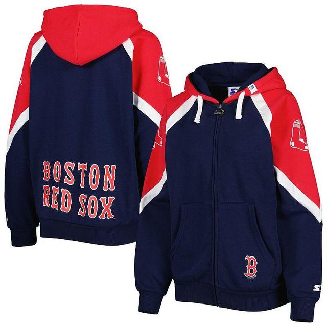 Womens Starter /Red Boston Red Sox Hail Mary Full-Zip Hoodie Blue Product Image