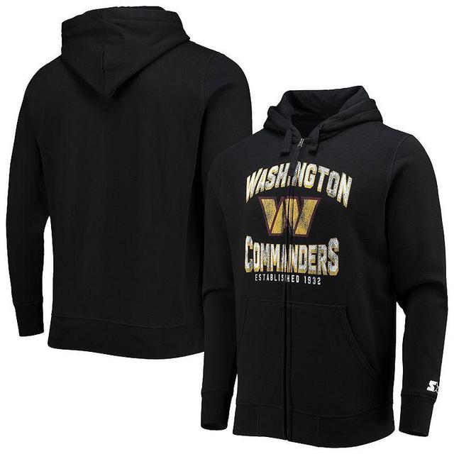 Mens Starter Black Washington Commanders Post-Season Full-Zip Hoodie Product Image