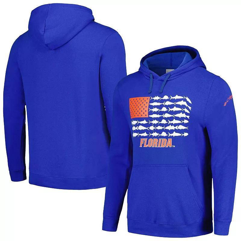 Mens Columbia Royal Florida Gators PFG Fish Flag II Pullover Hoodie Product Image