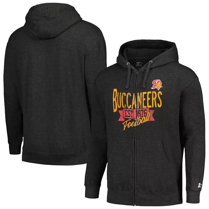 Mens Starter Charcoal Tampa Bay Buccaneers Gridiron Classics Post Season Full-Zip Hoodie Product Image