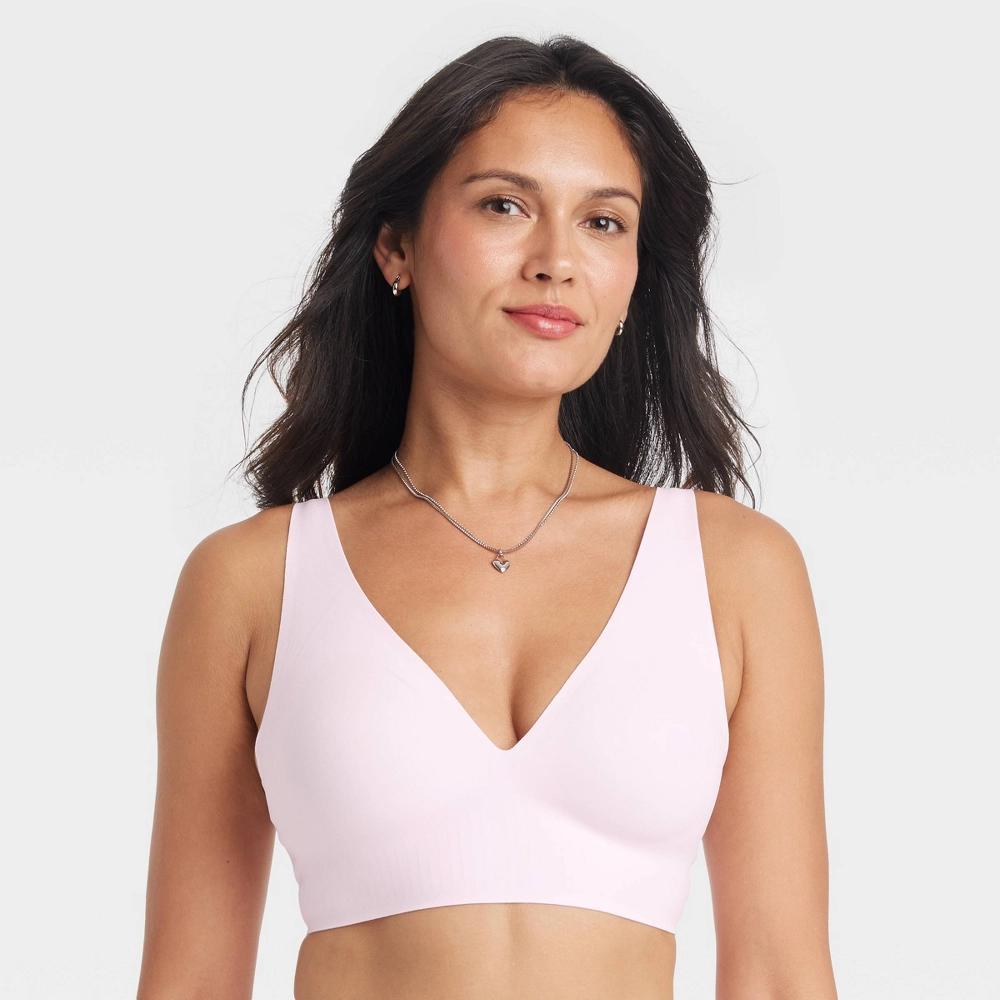 Women's Luxury Collection Microfiber Bonded Plunge Bralette - Auden™ Pink S Product Image