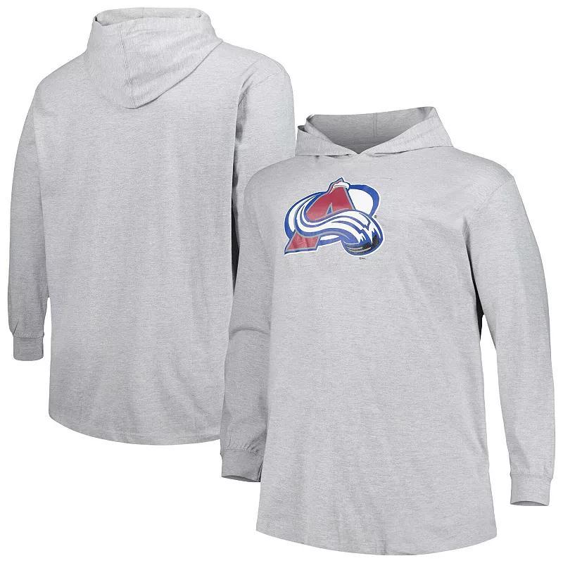 Mens Heather Gray Colorado Avalanche Big & Tall Pullover Hoodie Product Image