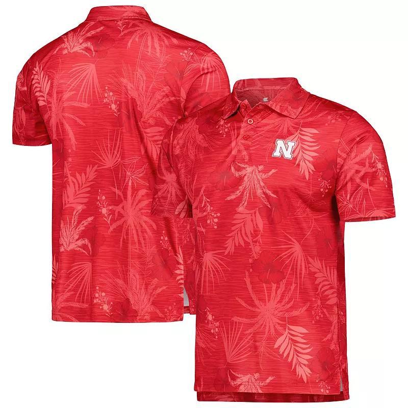 Mens Colosseum Scarlet Nebraska Huskers Palms Team Polo Product Image