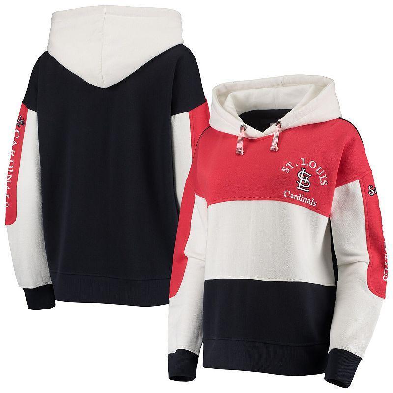 Women's Soft as a Grape Red/Navy St. Louis Cardinals Rugby Pullover Hoodie Product Image