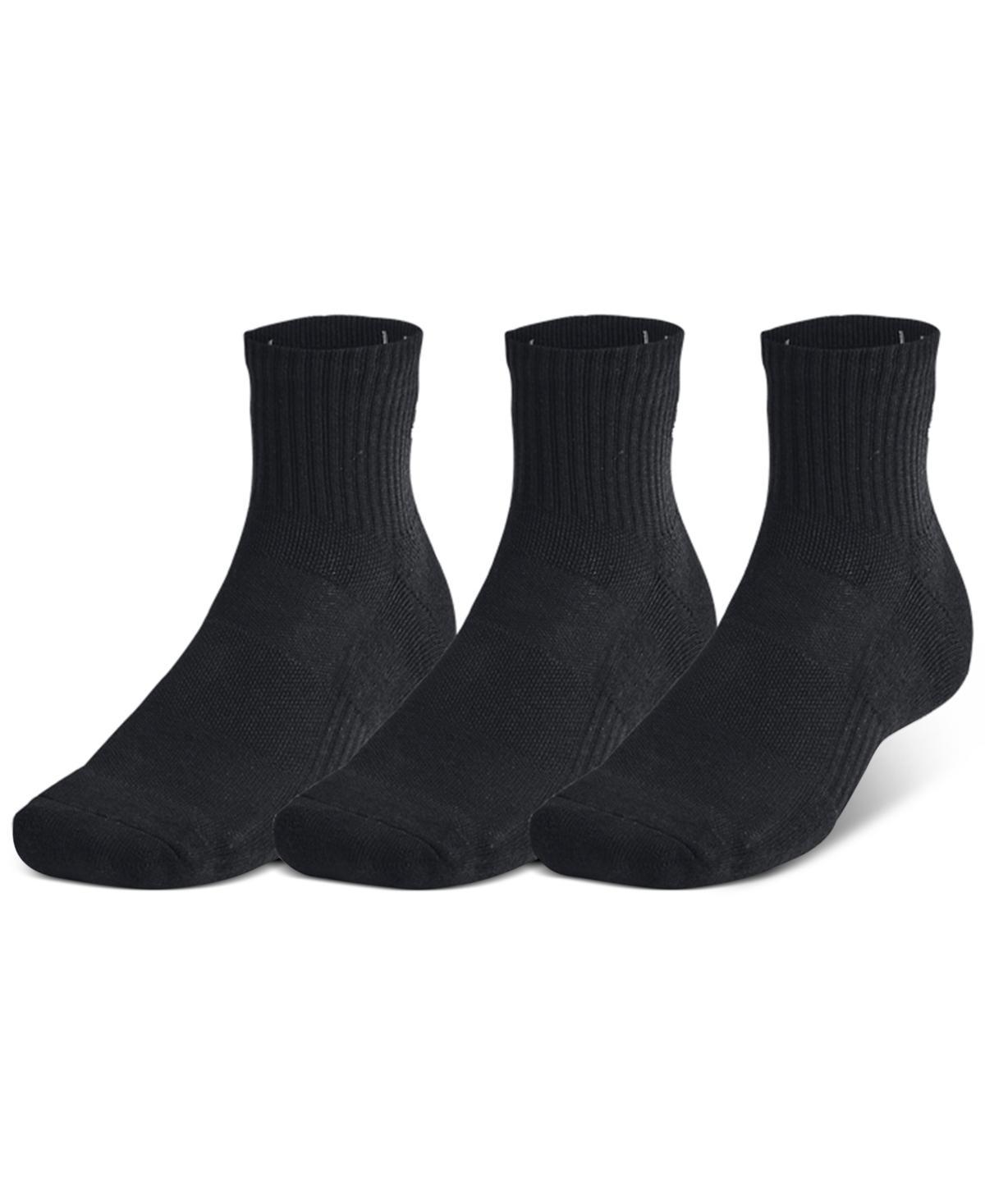 Under Armour Mens Training Cotton 3-Pk. Moisture-Wicking Quarter Socks Product Image