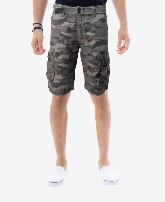 Mens RawX Regular-Fit Belted Cargo Shorts Blue Product Image