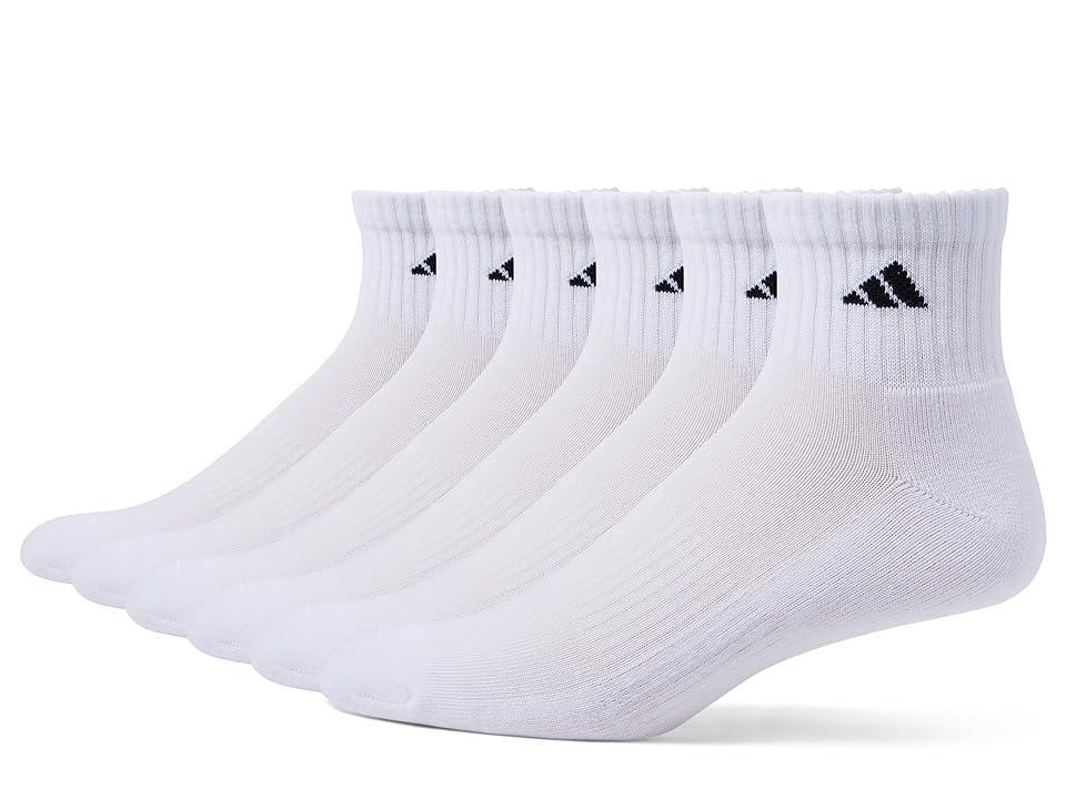 Mens adidas 6-pack Athletic Cushioned Quarter Socks Product Image