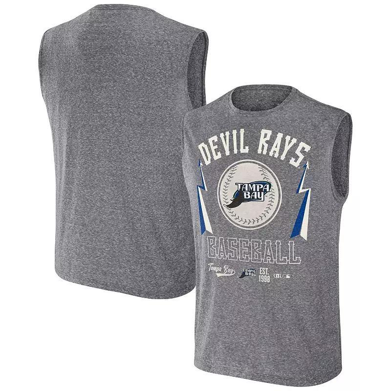 Mens Darius Rucker Collection by Fanatics Charcoal Tampa Bay Rays Relaxed-Fit Muscle Tank Top Product Image