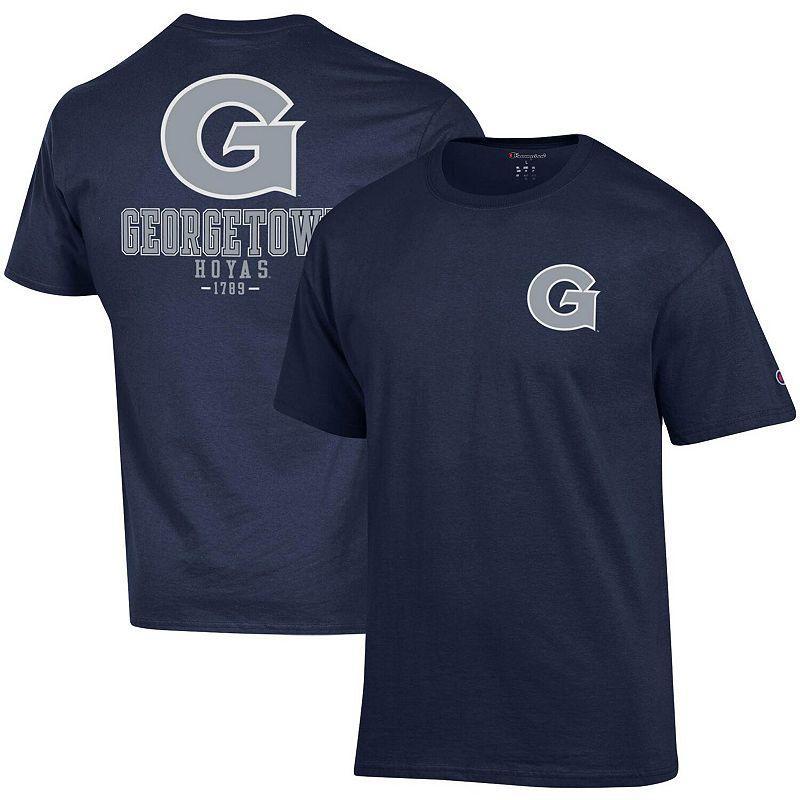 Mens Champion Navy Georgetown Hoyas Stack 2-Hit T-Shirt Grg Blue Product Image