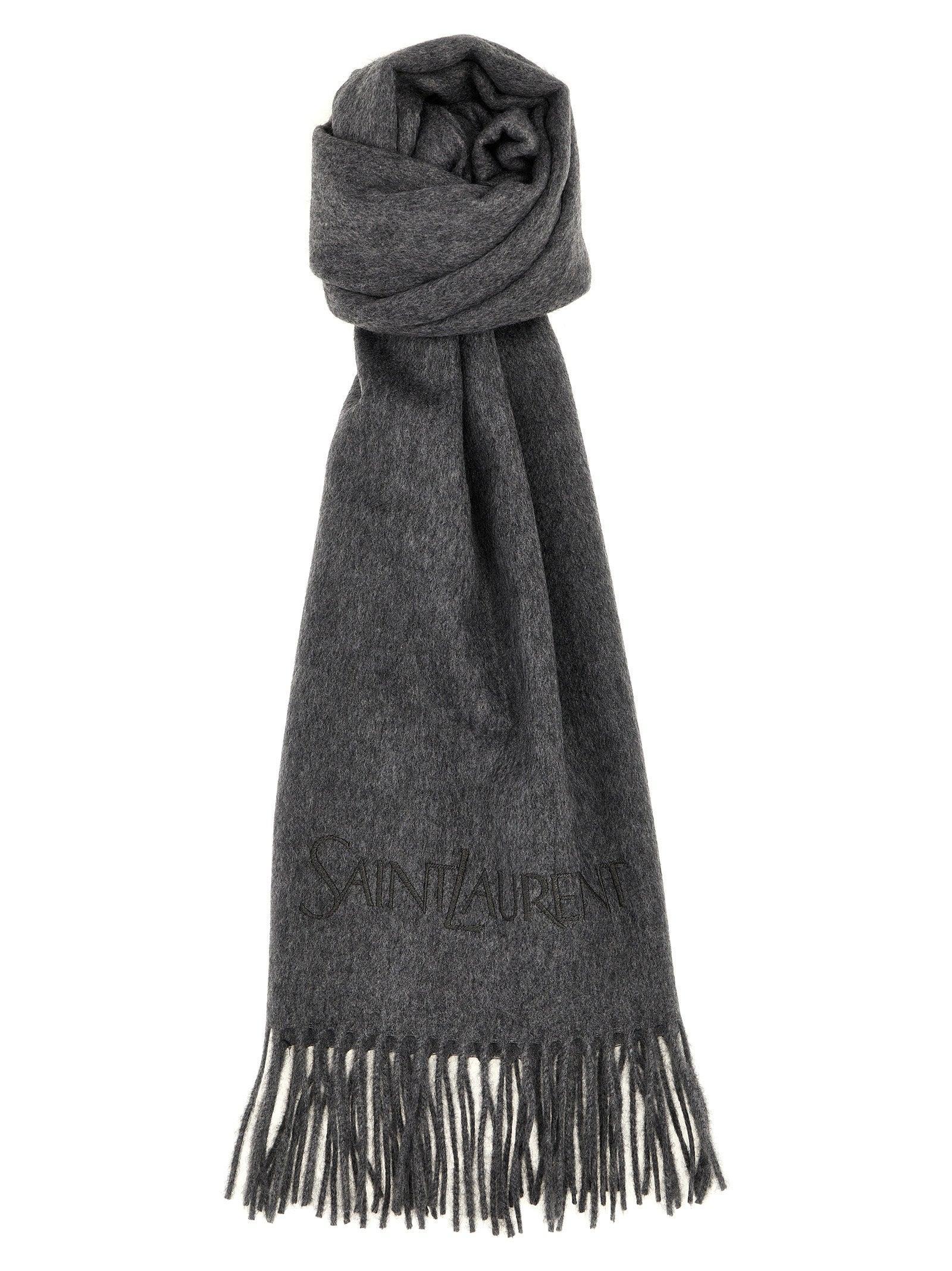 Grey Solid Logo Scarf Product Image