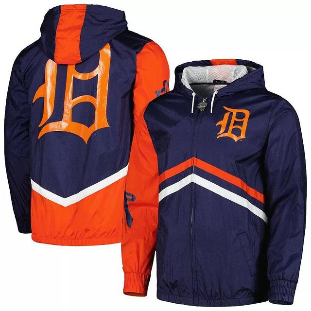 Mens Mitchell & Ness Detroit Tigers Undeniable Full-Zip Hoodie Windbreaker Jacket Blue Product Image