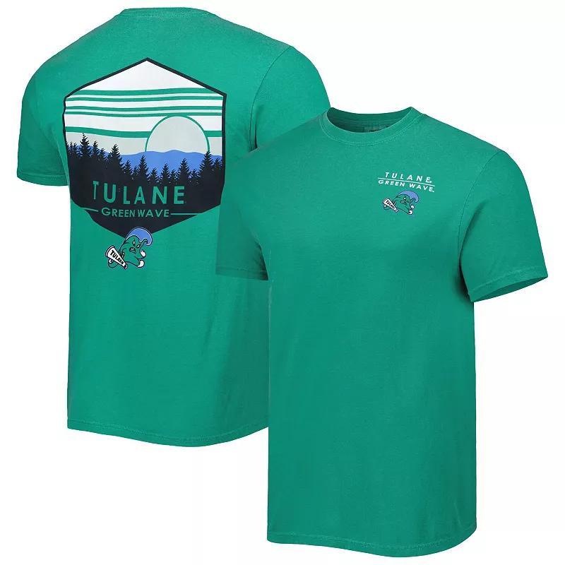 Mens Green Tulane Green Wave Landscape Shield T-shirt Product Image