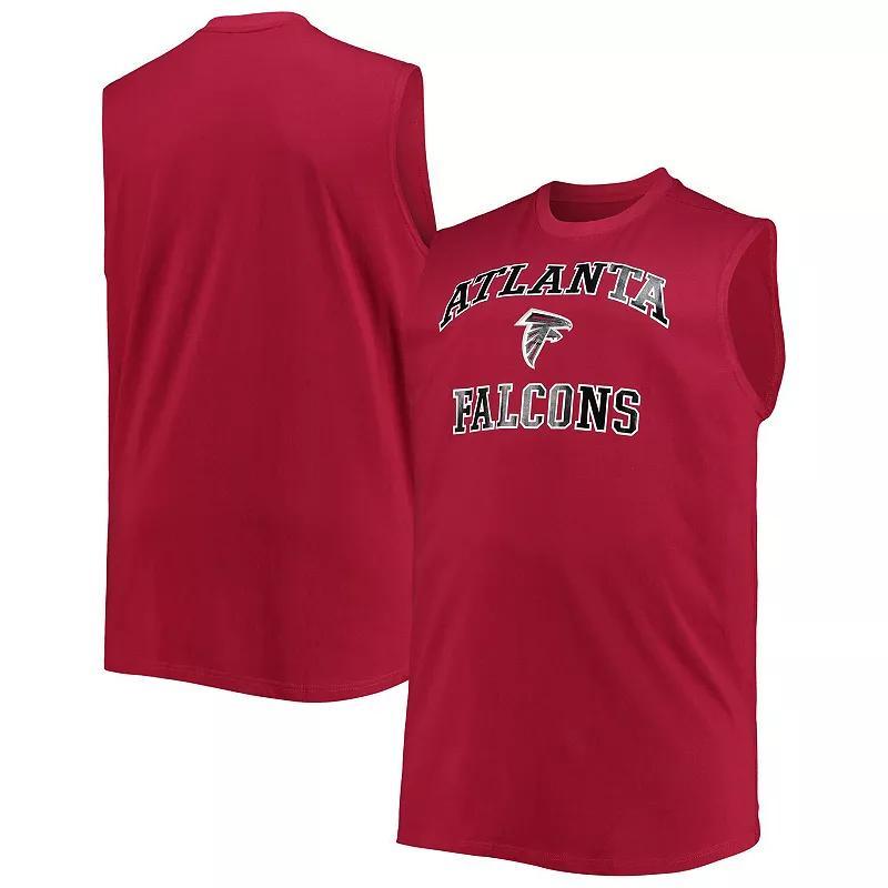 Mens Red Atlanta Falcons Big and Tall Muscle Tank Top Product Image