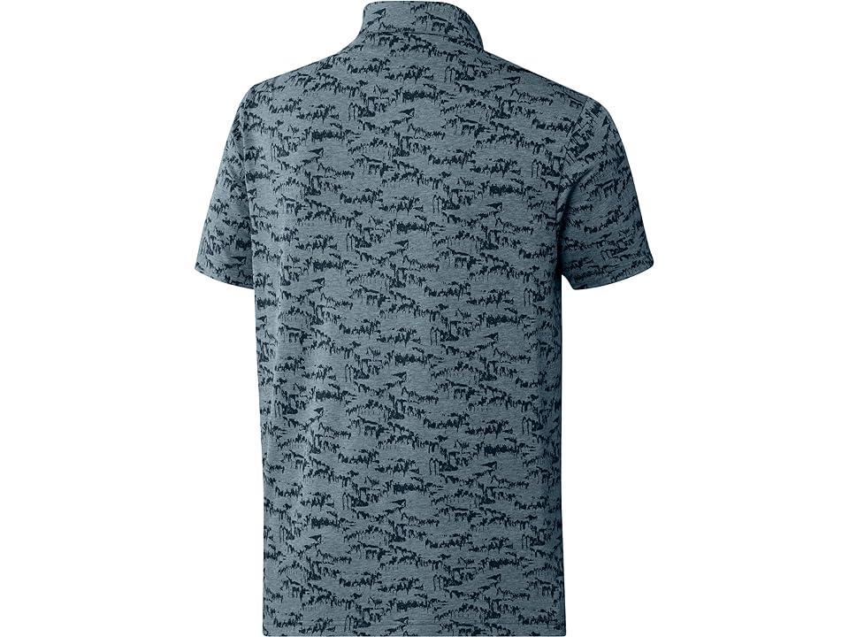 adidas Golf Go-To Printed Polo (Arctic Night) Men's Clothing Product Image