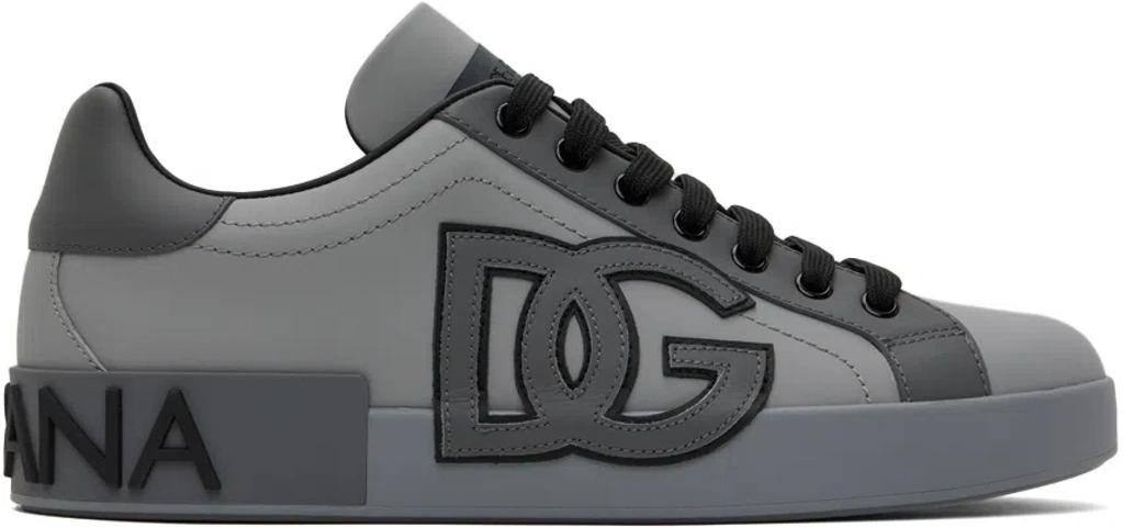 Gray Portofino Sneakers In Grafite/nero Product Image