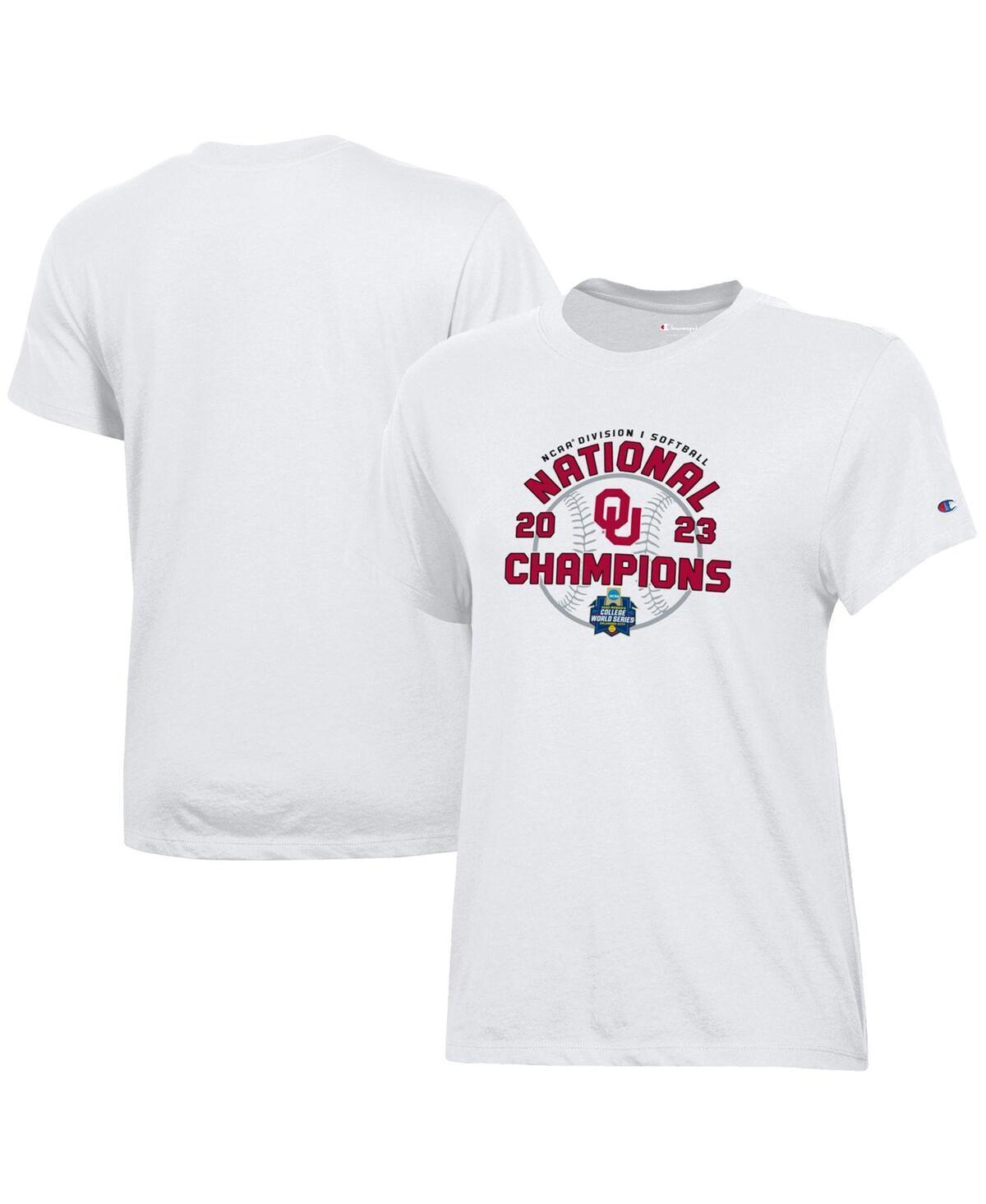 Womens Champion White Oklahoma Sooners 2023 Ncaa Softball Womens College World Series Champions Locker Room T-shirt Product Image