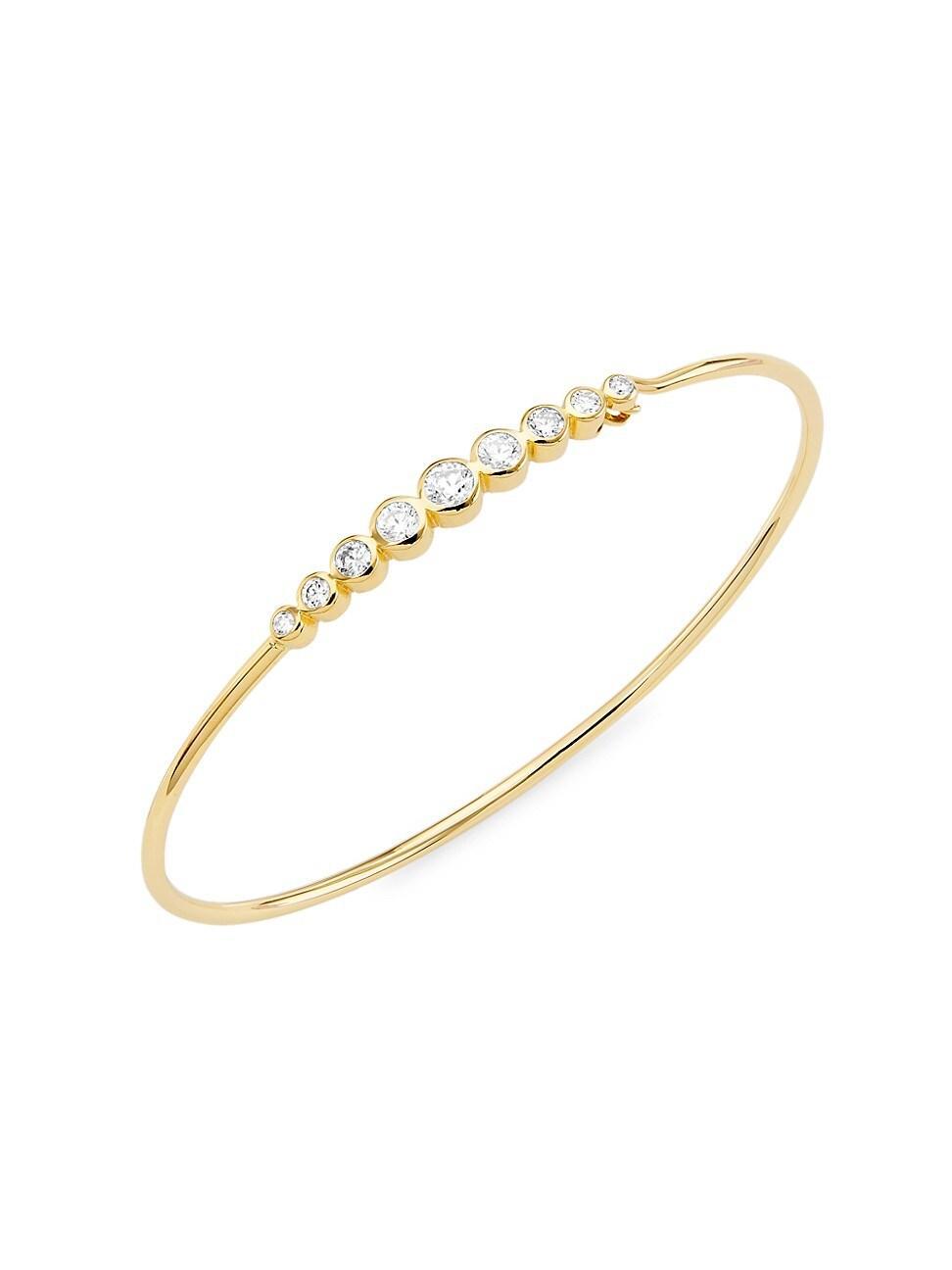 Womens 14K Yellow Gold & 0.6 TCW Diamond Wire Bangle Product Image