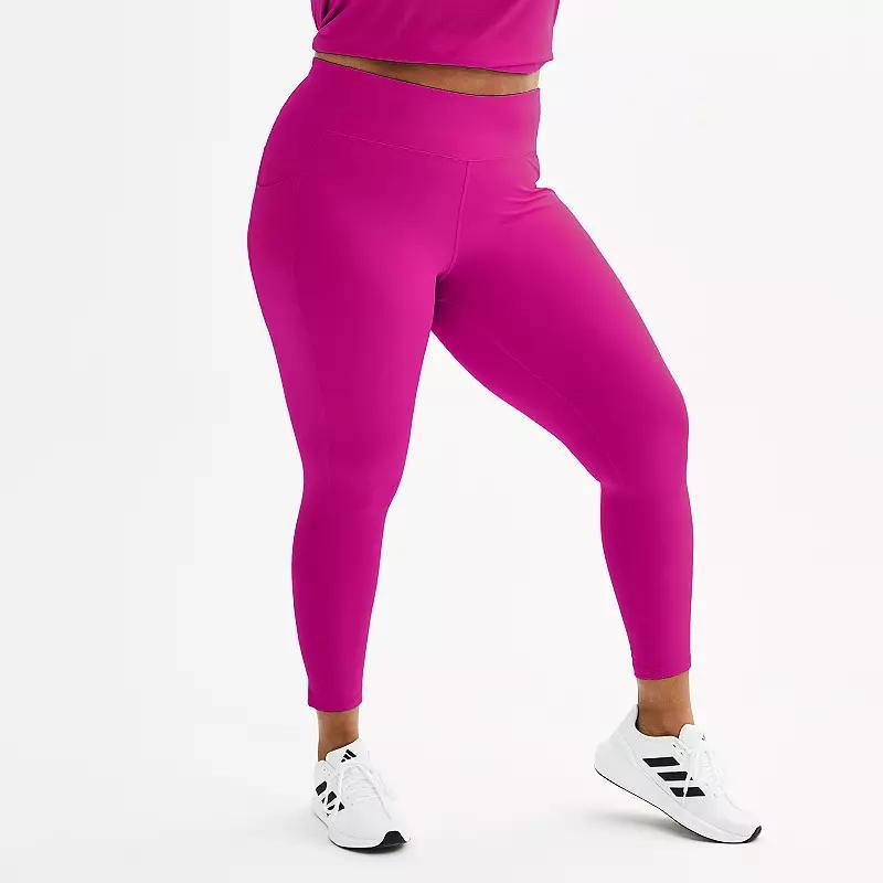 Plus Size Tek Gear Ultrastretch High-Waisted Side Pocket 7/8 Leggings, Womens Blue Oasis Product Image