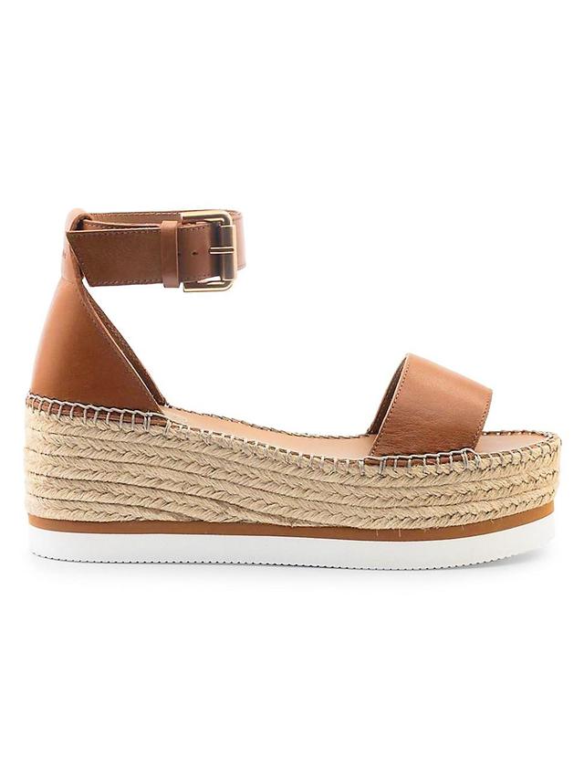 Glyn Leather Flatform Espadrille Sandals Product Image