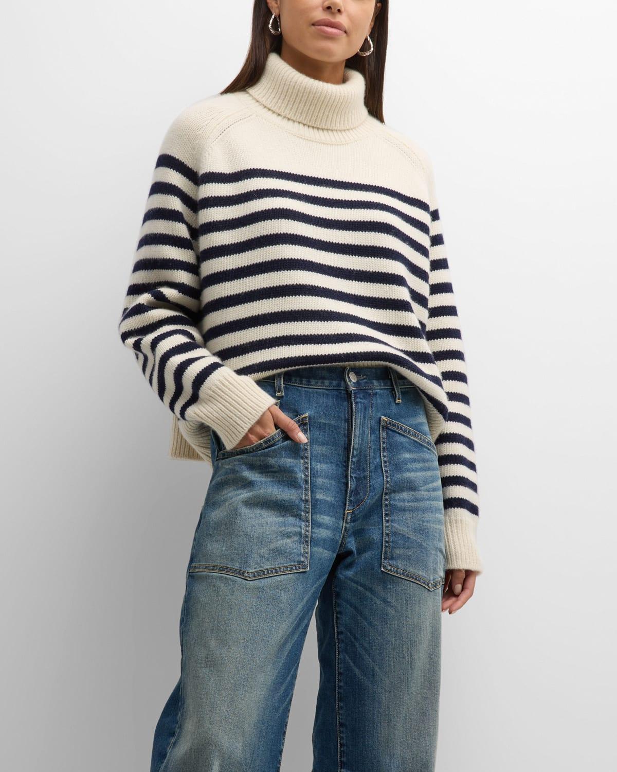 Womens Gideon Stripe Turtleneck Sweater Product Image