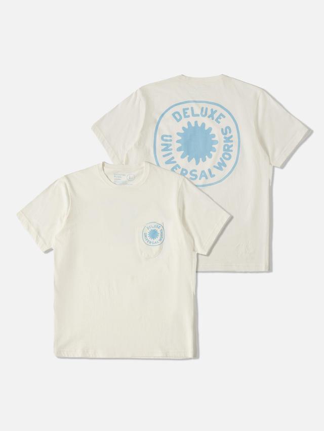 Universal Works Print Pocket Tee in Ecru Single Jersey Deluxe Product Image