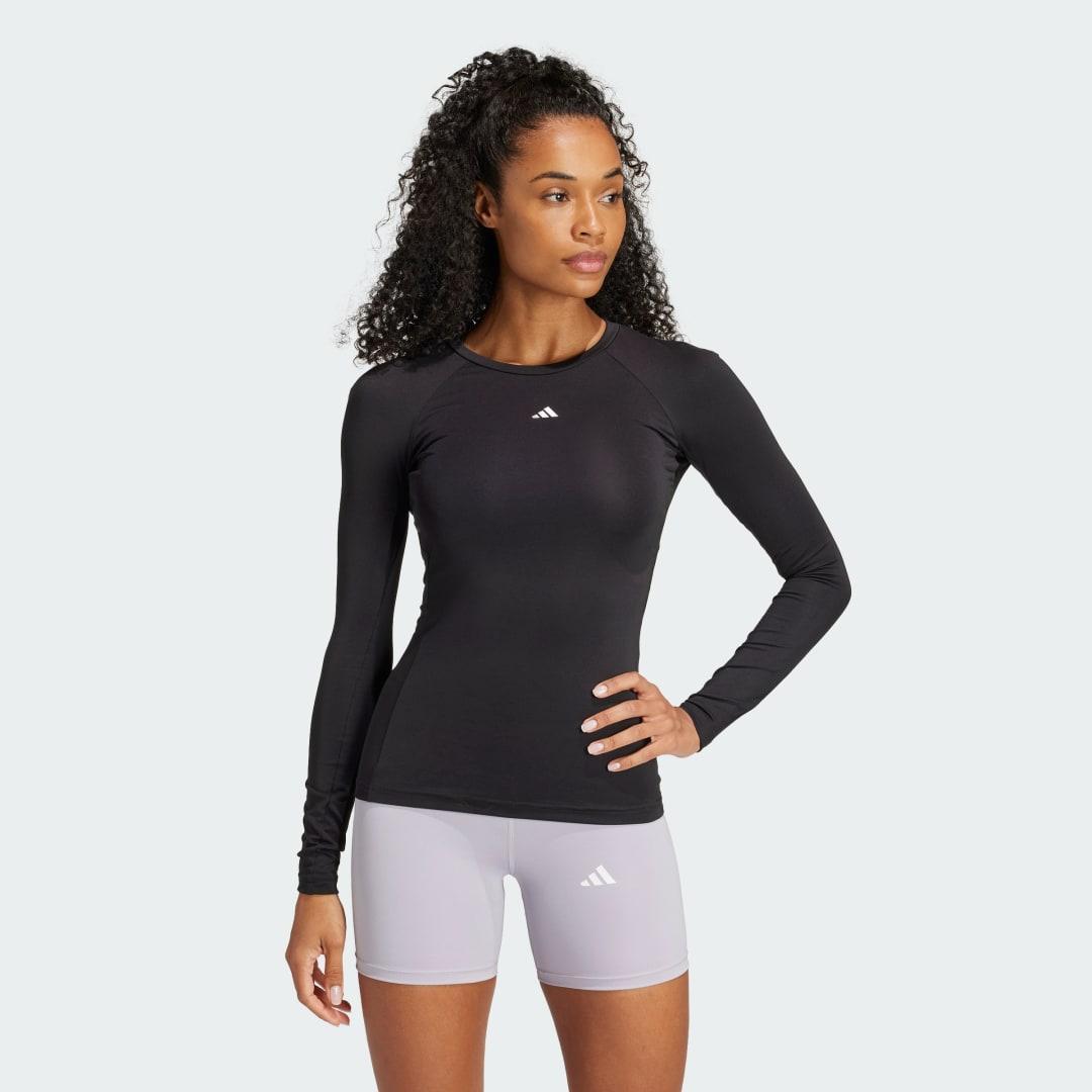 adidas TECHFIT Long Sleeve Training Top Black S Womens Product Image