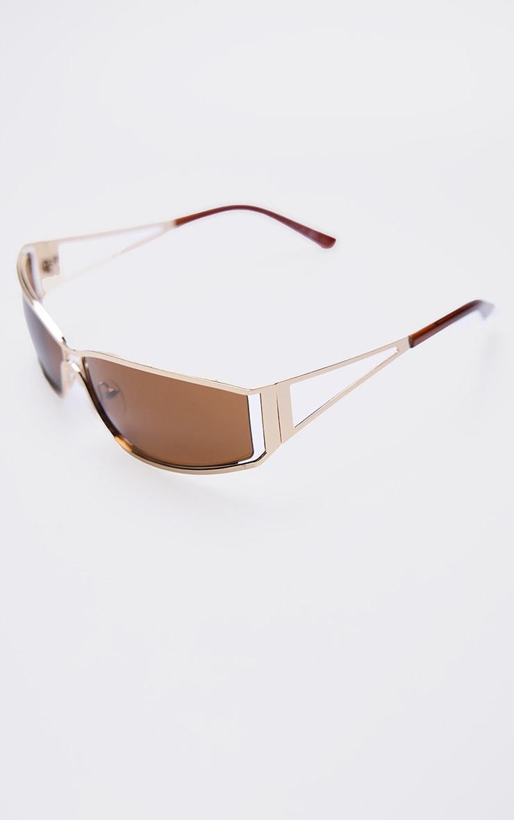 Gold Trim Frame Visor Sunglasses Product Image