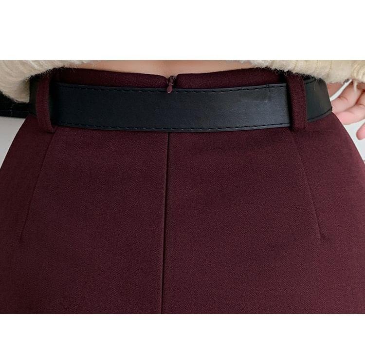 High Waist Plain Mini Skort Product Image