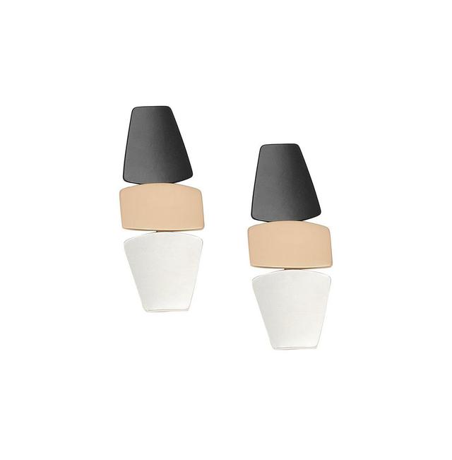 Sohi Womens Black Geometric Drop Earrings Product Image