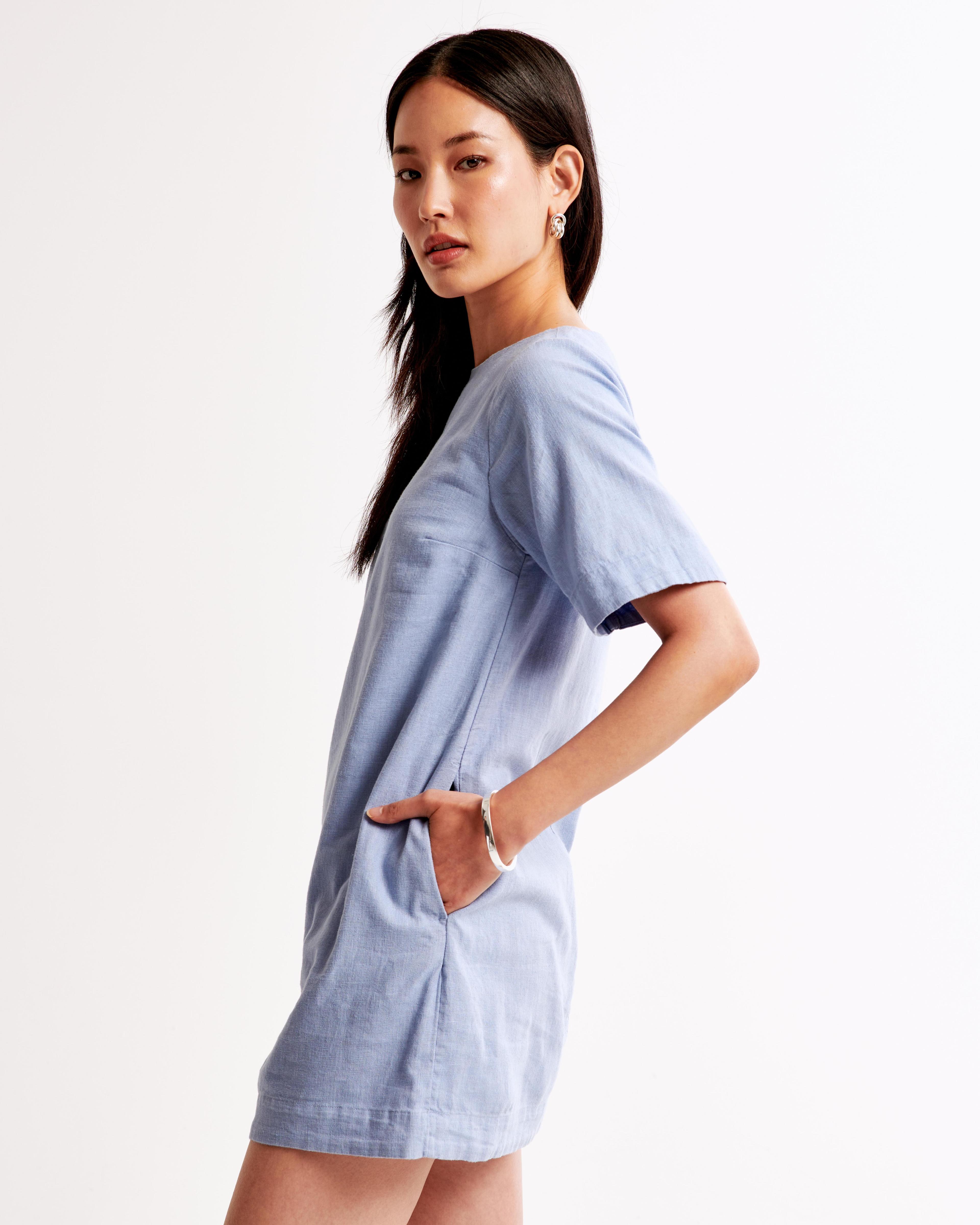 Linen-Blend T-Shirt Dress Product Image