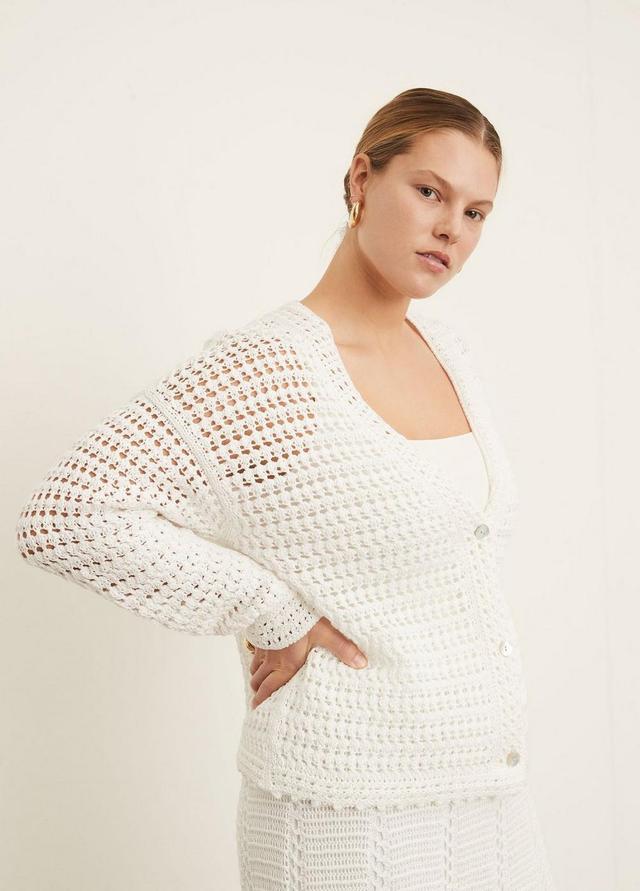 Crochet Cardigan Sweater Product Image