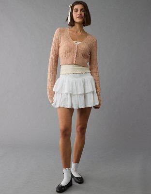 AE Wispy-Knit Cropped Cardigan Product Image