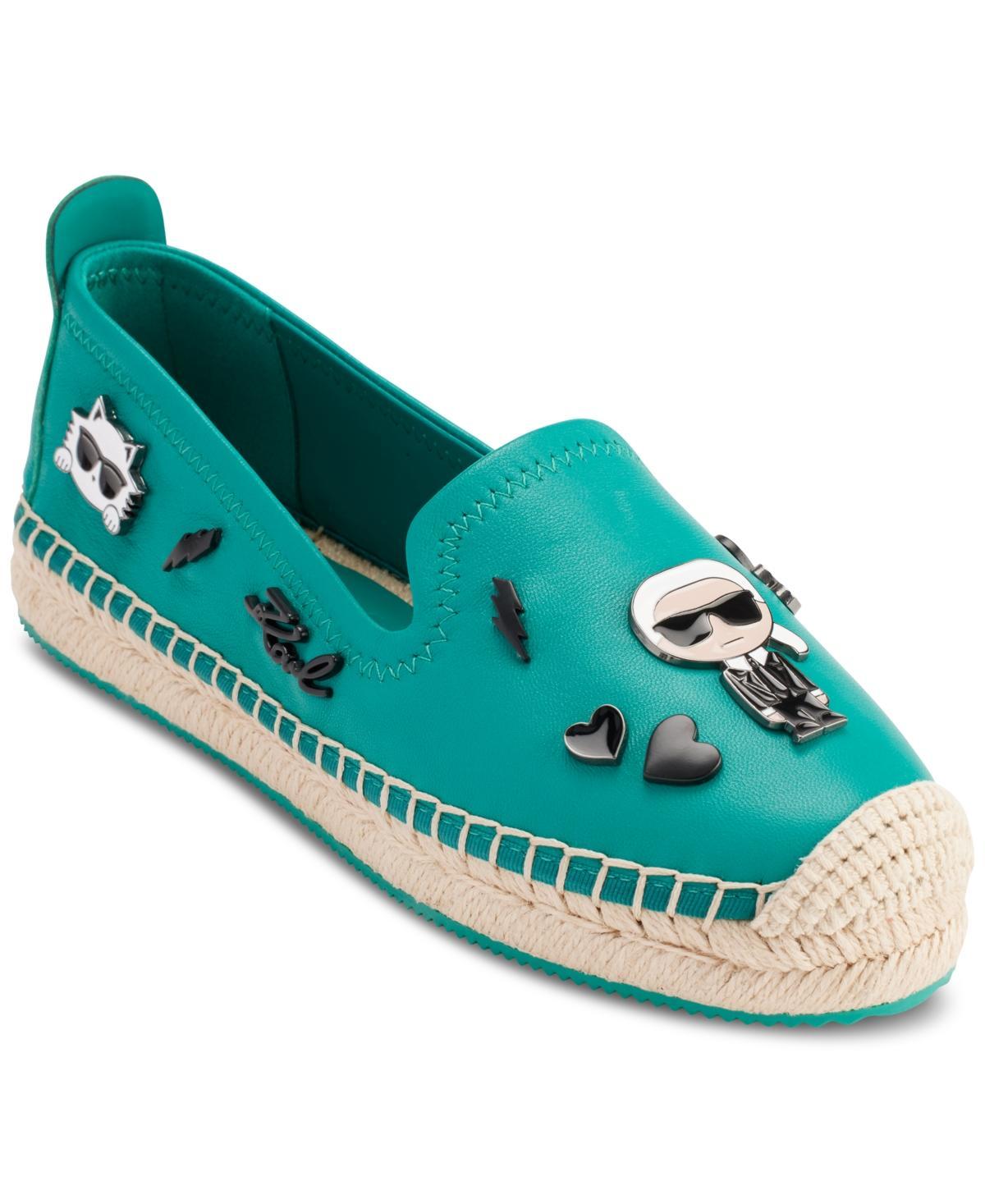 KARL LAGERFELD PARIS Michaela Pins Leather Espadrille Slip Product Image