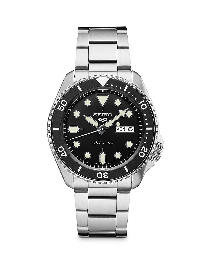 Seiko Mens Automatic 5 Sports Stainless Steel Bracelet Watch 43mm Product Image