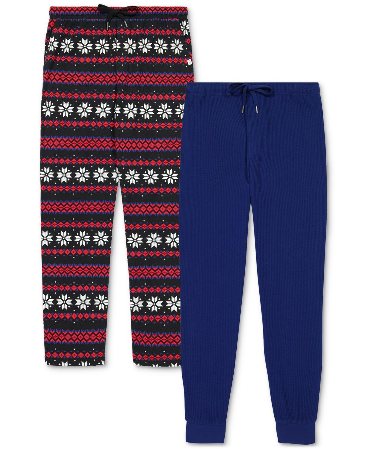 Gap Mens 2-Pk. Waffle-Knit Jogger-Leg Pajama Pants - Navy/ Product Image