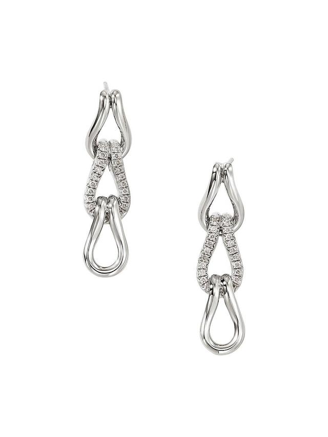 John Hardy Surf Pav Diamond Link Drop Earrings Product Image