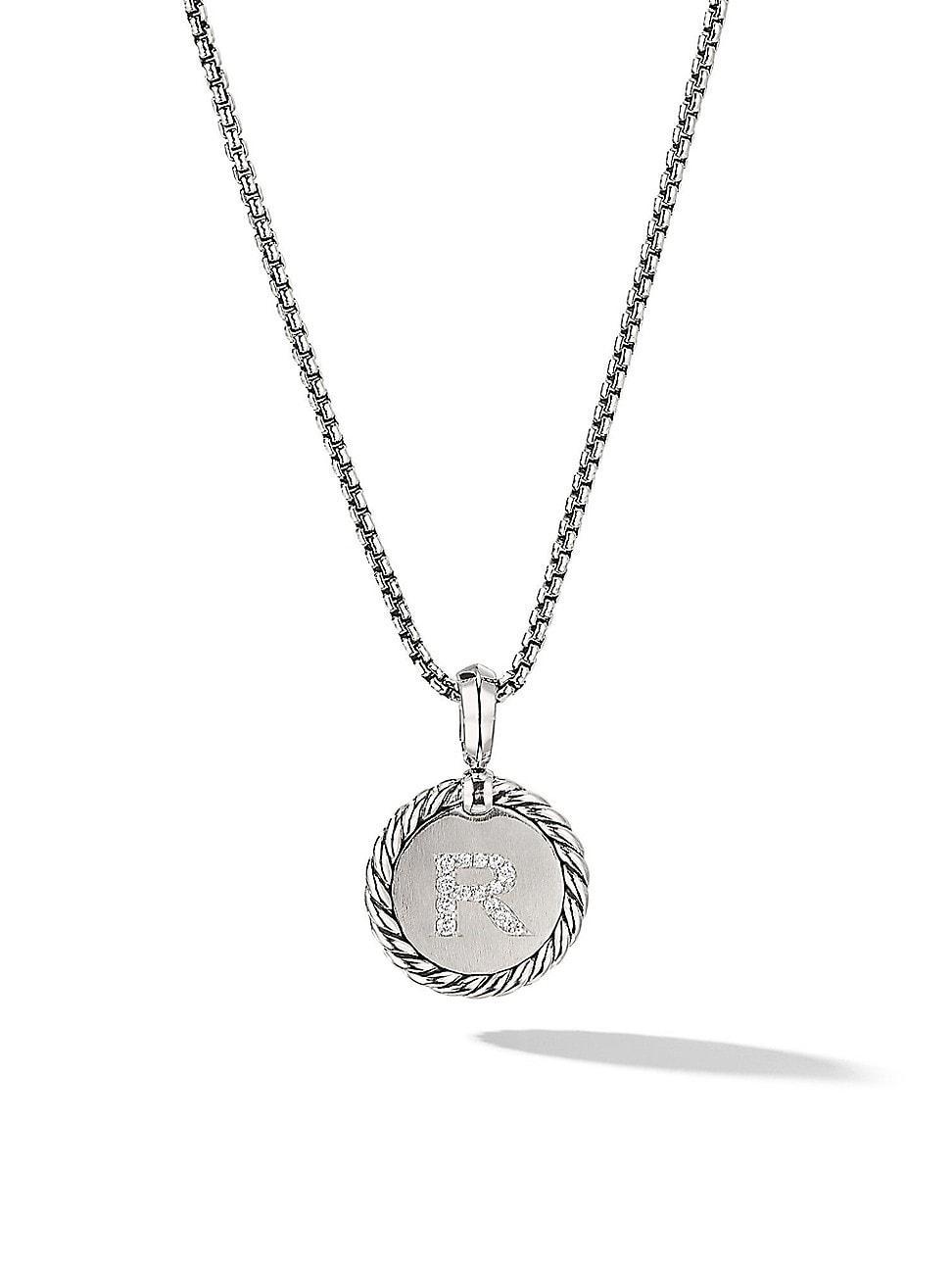 Womens Initial Charm with Pav Diamonds Product Image