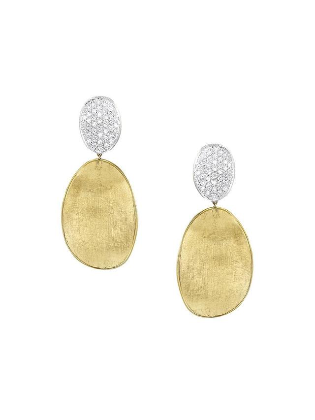 Womens Lunaria 18K Yellow Gold, 18K White Gold & Diamond Double Drop Earrings Product Image