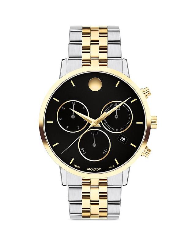 Men's Movado MuseumÂ® Classic Black Strap Chronograph Watch with Black Dial and Date Window (Model: 0607778) Product Image