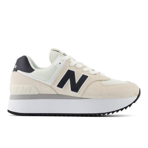 Womens New Balance 574+ Athletic Shoe - Linen / Sea Salt / Phantom Product Image